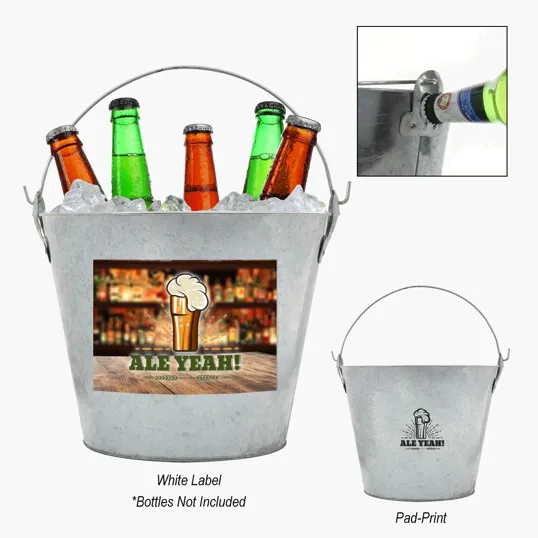 Bevy 5 Liter Galvanized Iron Beverage Bucket — view 3