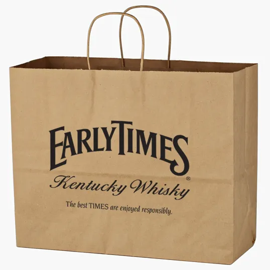 Kraft Paper Brown Shopping Bag, 16" x 12-1/2"