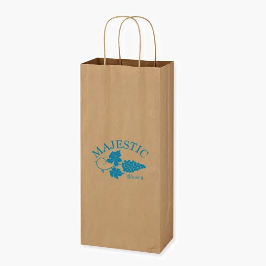 Kraft Paper Wine Bag with Twisted-Paper Handles