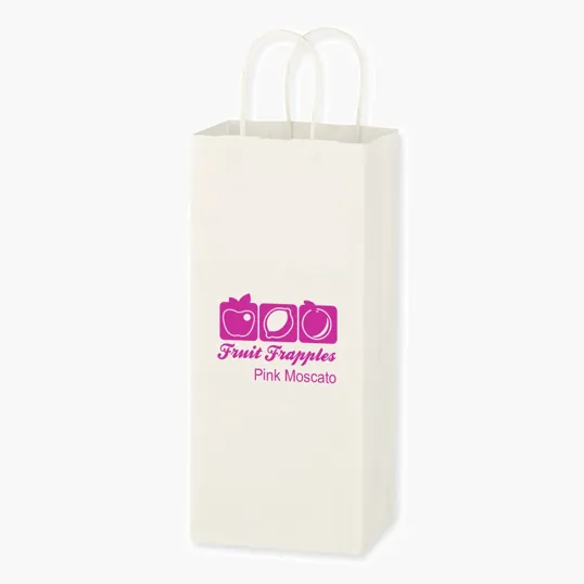 Kraft Paper White Wine Bag, 5.25" x 13"