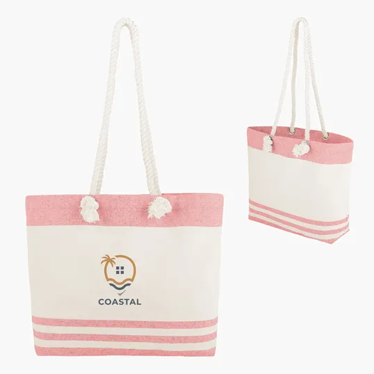 Marlo Recycled Cotton Tote Bag with Twist Rope Handles — view 4