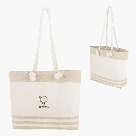 Marlo Recycled Cotton Tote Bag with Twist Rope Handles — view 2