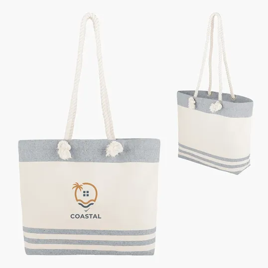 Marlo Recycled Cotton Tote Bag with Twist Rope Handles — view 3