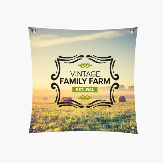 3'x3' Vinyl Banner with Hems & Grommets