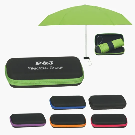 Arc Telescopic Folding Travel Umbrella with EVA Case — view 7