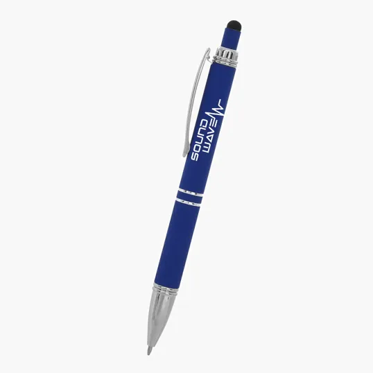 Quilted Stylus Pen with Rubberized Recycled Aluminum Body — view 4