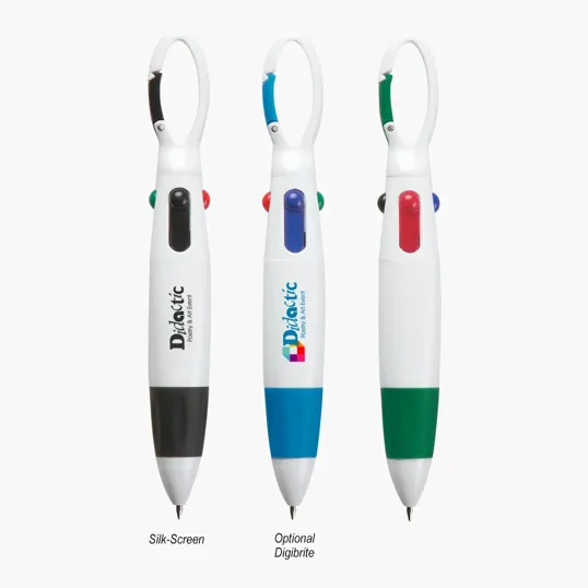 Quatro Carabiner Pen, 4 Ink Colors — view 4