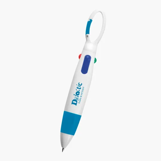 Quatro Carabiner Pen, 4 Ink Colors — view 2
