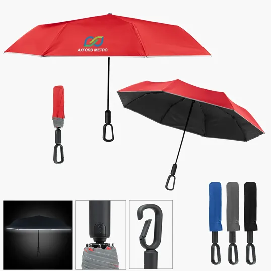 46" Arc Reflective Umbrella with Carabiner Handle — view 5
