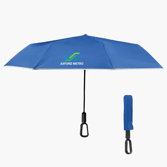 46" Arc Reflective Umbrella with Carabiner Handle — view 4
