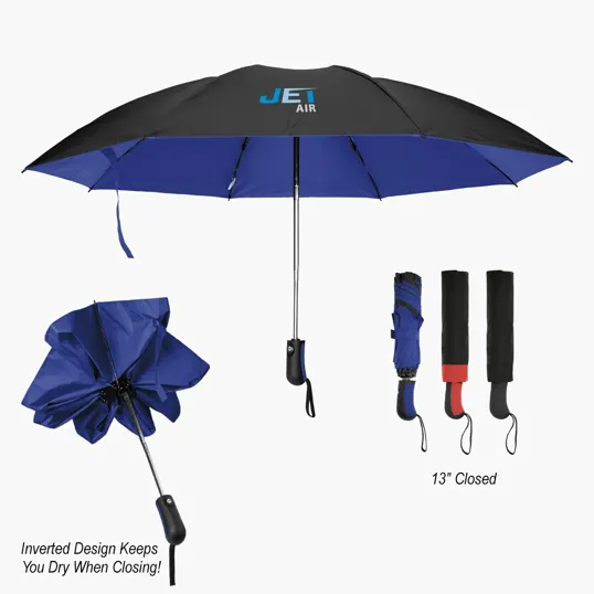46" Arc Two-Tone rPET Inversion Umbrella — view 4
