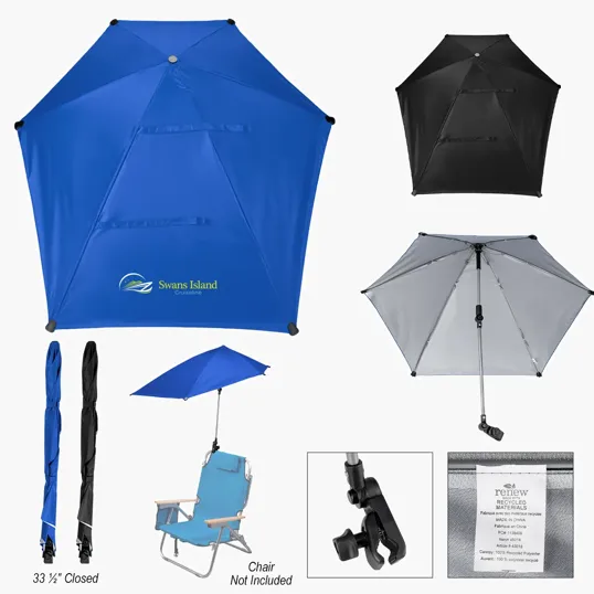 50" Arc SPF 50 Chair Umbrella with 100% rPET Canopy