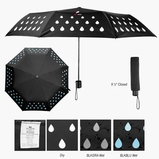 42" Color Changing Umbrella with 100% rPET Canopy