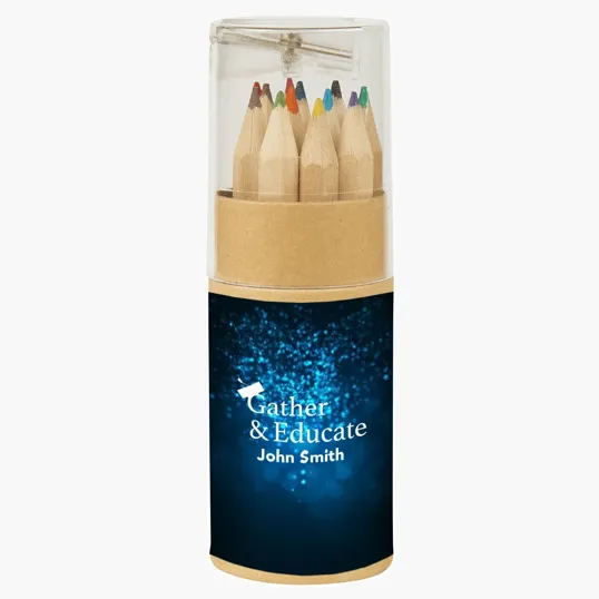 12-Piece Colored Pencil Set in Tube with Sharpener — view 2