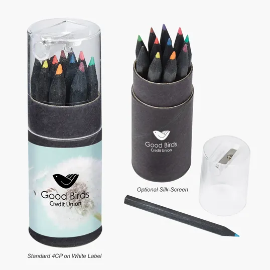 Blackwood 12-Piece Colored Pencil Set in Tube with Sharpener