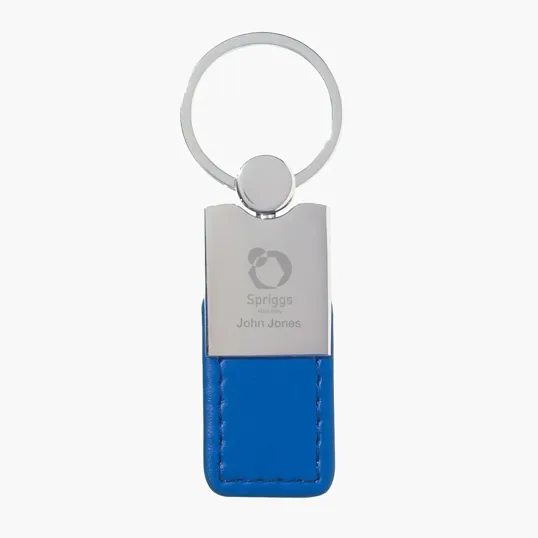 Metal and Simulated Leather Key Tag — view 2