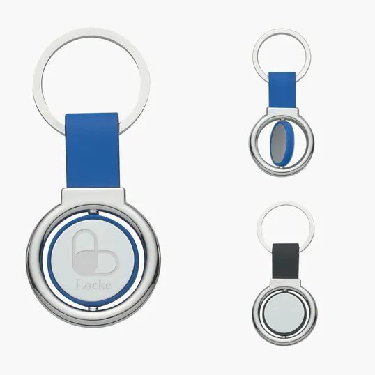 Circular Metal Spinner Key Tag — view 3
