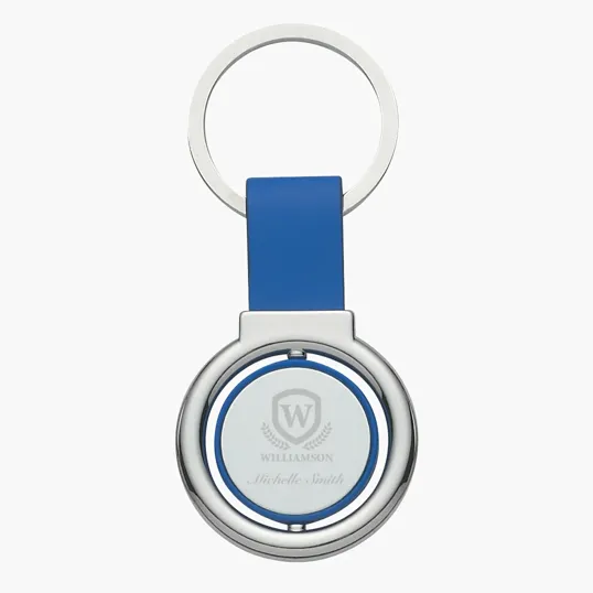 Circular Metal Spinner Key Tag — view 2