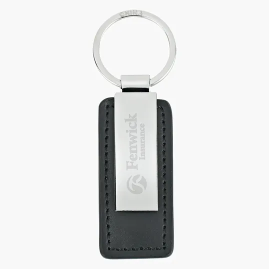 Leatherette Key Tag with Split Ring — view 2