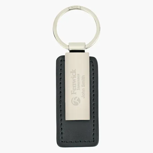 Leatherette Key Tag with Split Ring — view 3