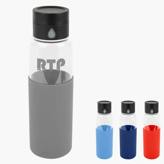 20 oz. Hydro Glass Bottle with Silicone Sleeve