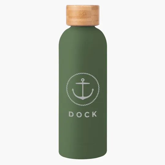 Blair Recycled Stainless Steel Bottle with Bamboo Lid, 17 oz — view 9