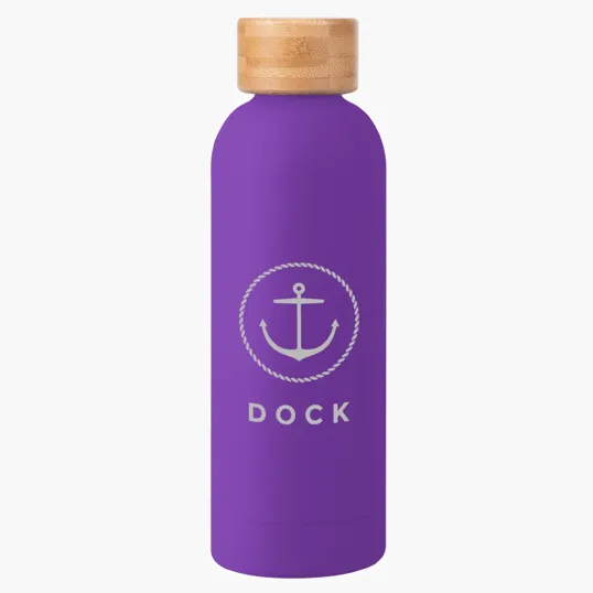 Blair Recycled Stainless Steel Bottle with Bamboo Lid, 17 oz — view 12