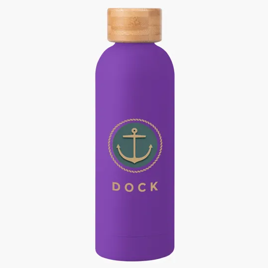 Blair Recycled Stainless Steel Bottle with Bamboo Lid, 17 oz — view 13