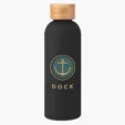 Blair Recycled Stainless Steel Bottle with Bamboo Lid, 17 oz — view 2