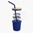 Evelyn Glass Tumbler with Handle, 32 oz — view 5