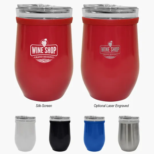 8 oz. Glass and Stainless Steel Wine Tumbler — view 3