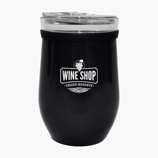 8 oz. Glass and Stainless Steel Wine Tumbler — view 4