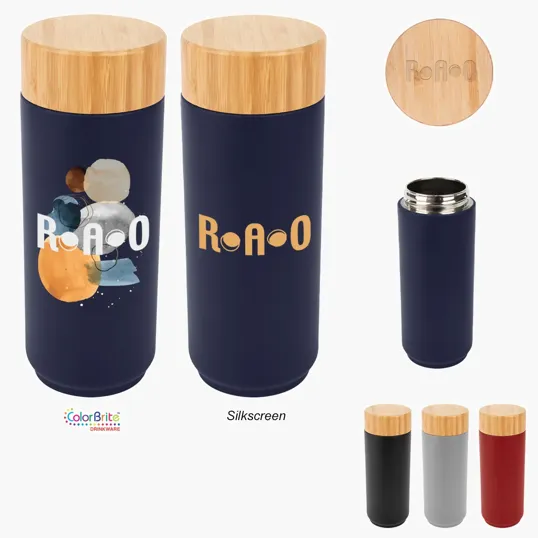 Lexington Stainless Steel Bottle with Bamboo Lid, 16 Oz. — view 3