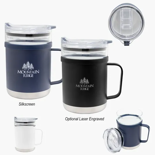 15 Oz. Glass & Stainless Steel Mug — view 2
