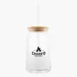 17 oz. Soda Lime Glass Can with Bamboo Lid — view 6
