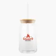 17 oz. Soda Lime Glass Can with Bamboo Lid — view 4