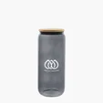 20 Oz. Ribbed Borosilicate Glass Can with Bamboo Lid — view 4