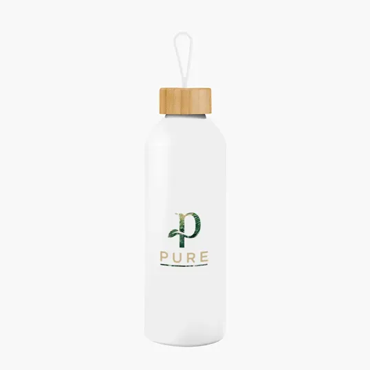 Blaire Recycled Aluminum Bottle with Bamboo Lid and Carry Handle, 25 oz — view 7