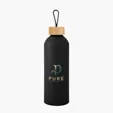 Blaire Recycled Aluminum Bottle with Bamboo Lid and Carry Handle, 25 oz — view 2