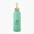 Blaire Recycled Aluminum Bottle with Bamboo Lid and Carry Handle, 25 oz — view 5
