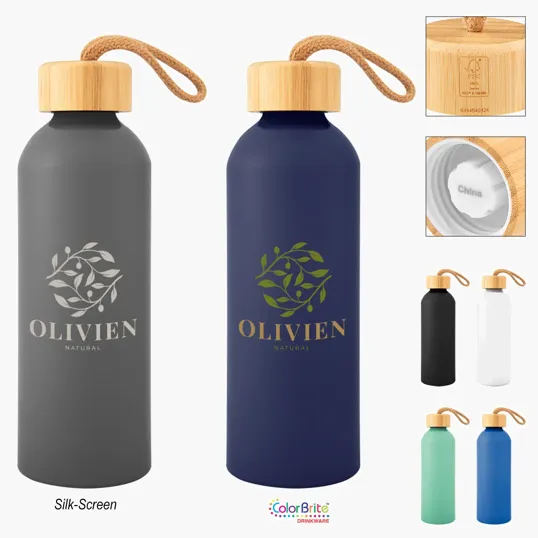 Blaire Recycled Aluminum Bottle with Bamboo Lid, 25 oz — view 7