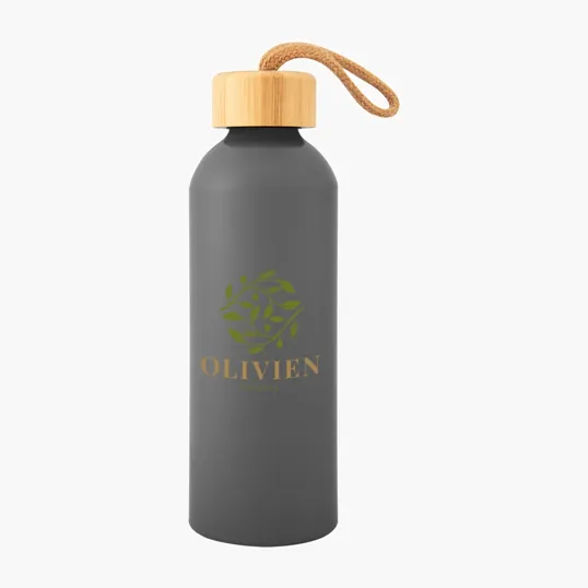 Blaire Recycled Aluminum Bottle with Bamboo Lid, 25 oz — view 3