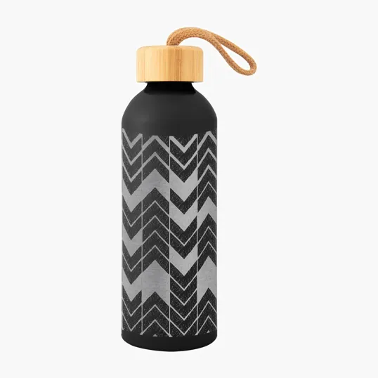 Blaire Recycled Aluminum Bottle with Bamboo Lid, 25 oz — view 2