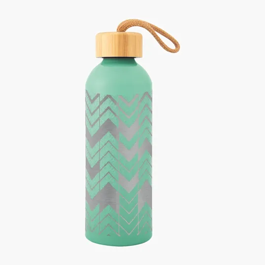 Blaire Recycled Aluminum Bottle with Bamboo Lid, 25 oz — view 5