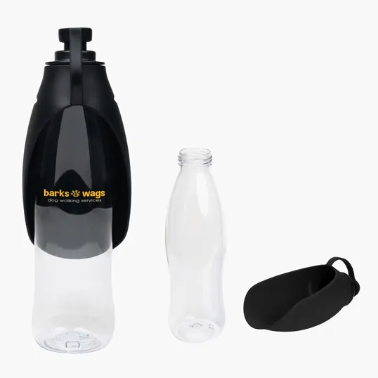 21 Oz. Recycled Pet Water Bottle & Dispensing Bowl