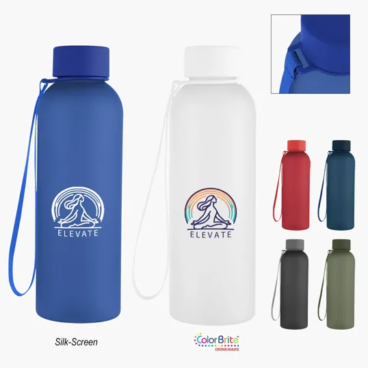 Morgan rPET Rubberized Bottle with Carry Strap, 20 oz — view 7
