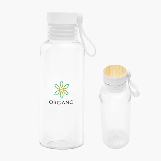 20 oz. rPET Bottle with Bamboo Accent Lid and Silicone Handle — view 2