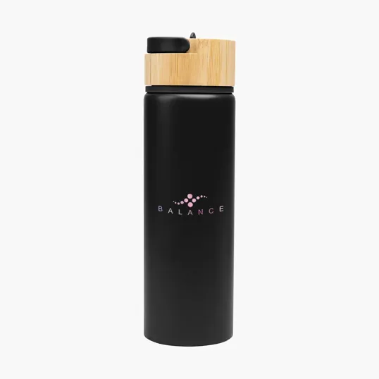 Ellis Recycled Aluminum Bottle with Bamboo Lid, 27 oz — view 2