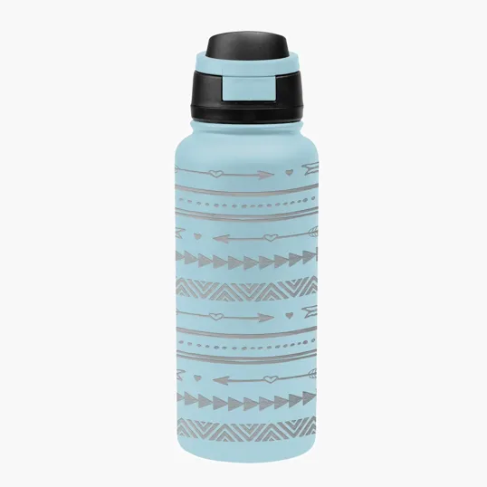 32 oz. Recycled Stainless Steel Bottle with Pop Sip Lid — view 3