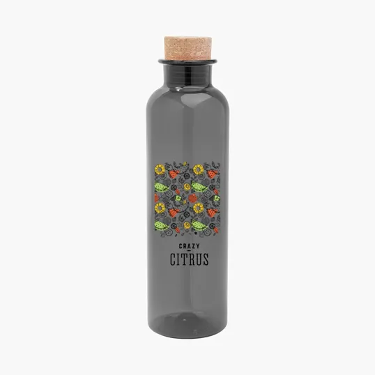 Maddie rPET Bottle with Cork Lid, 22 oz — view 2
